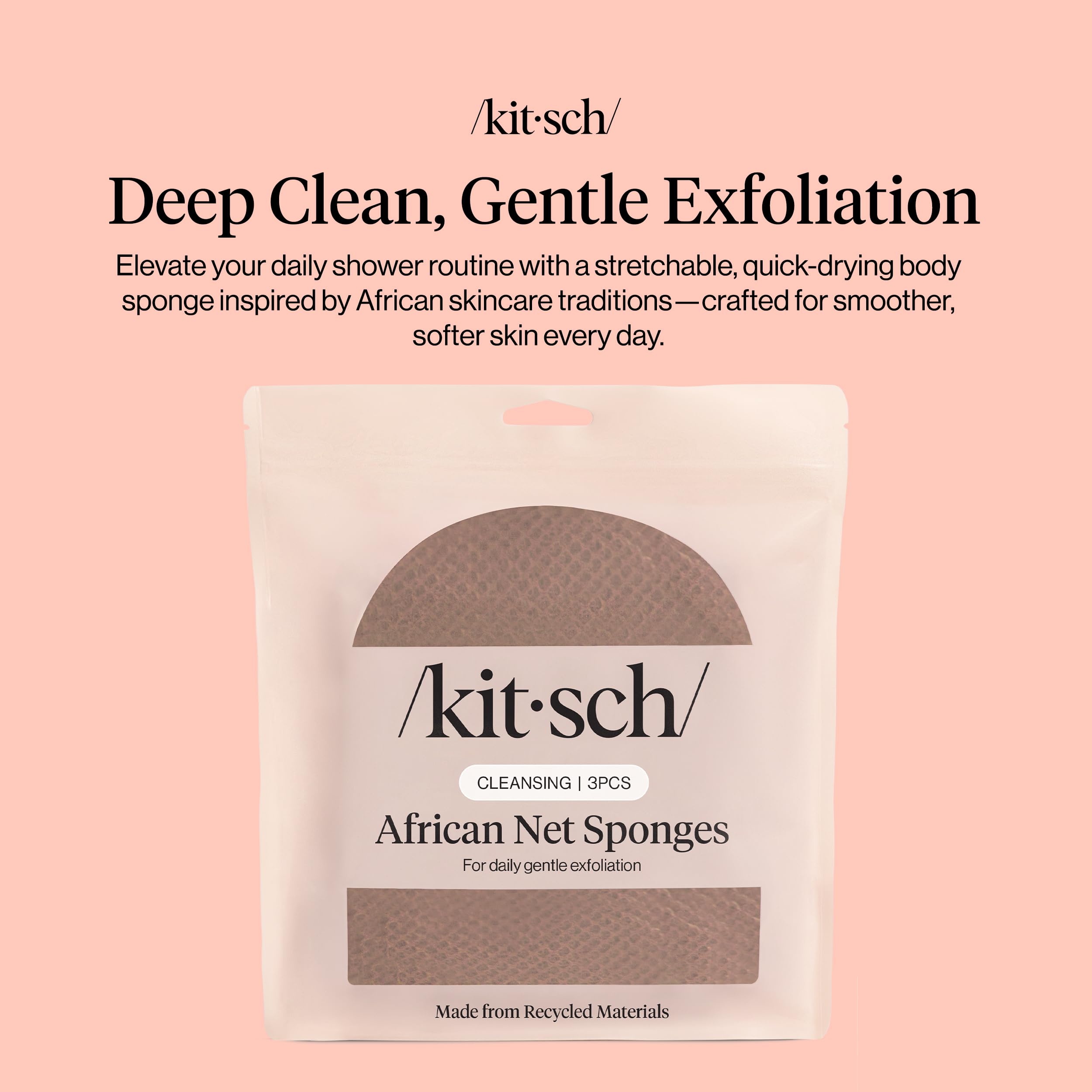 Éponge Kitsch réseau africain pour atteindre le dos et zones difficiles sans effort.