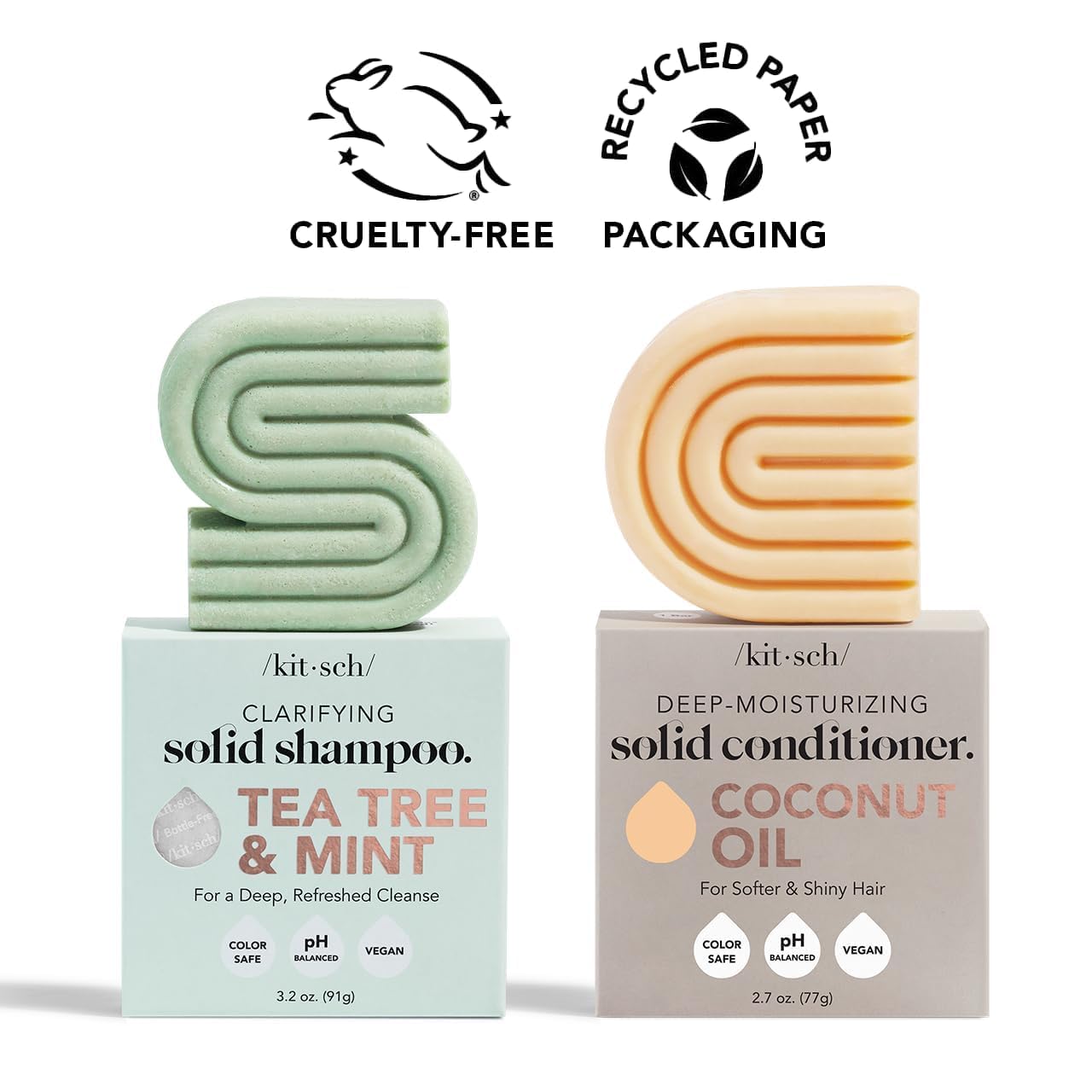 Kitsch Formule sans parabènes et sulfates – douceur pour cheveux sensibles.
