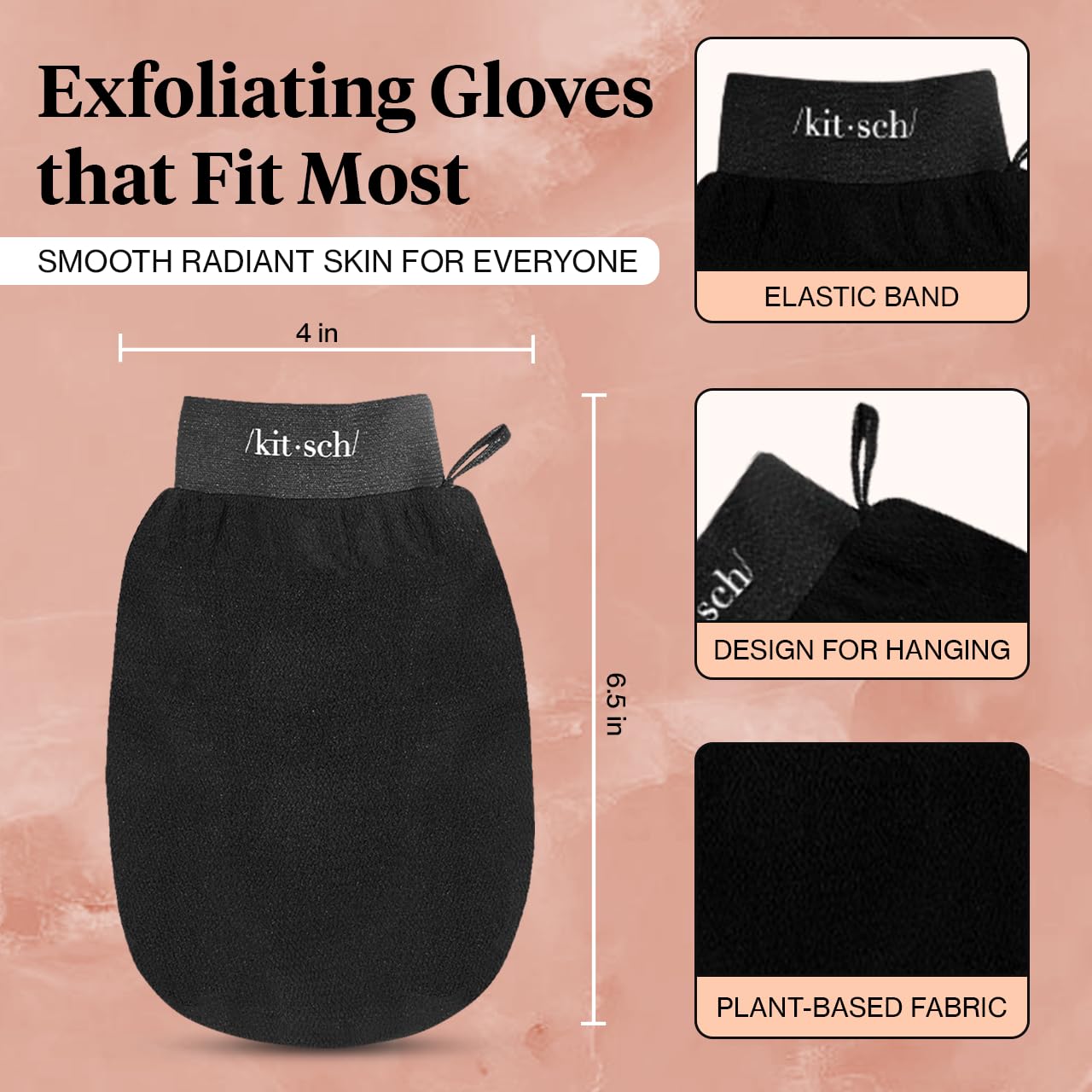Gant exfoliant Kitsch utile avant autobronzant pour résultats uniformes