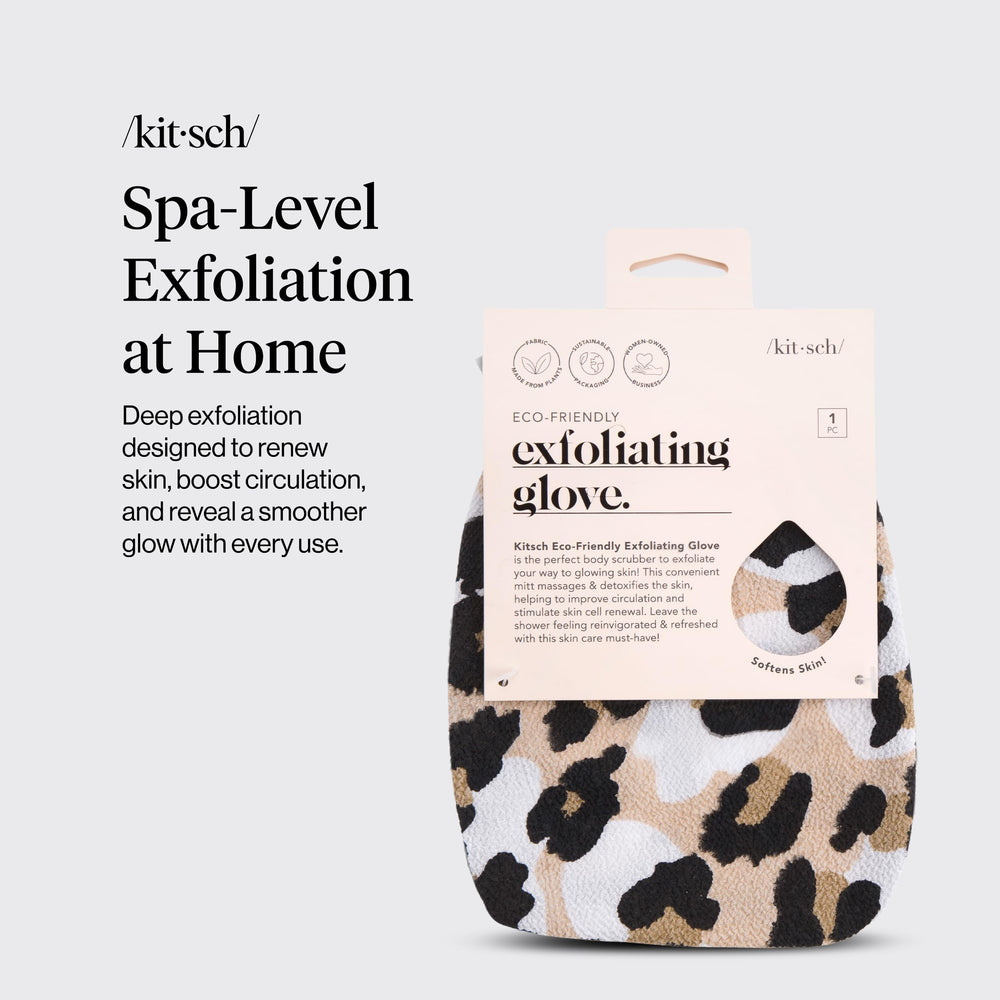Kitsch Gant exfoliant Léopard utilisé sous la douche pour peau lisse