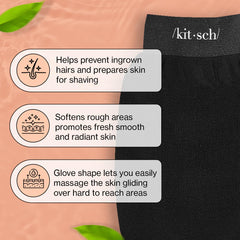 Gant exfoliant Kitsch met en évidence la douceur et l’élimination des peaux mortes