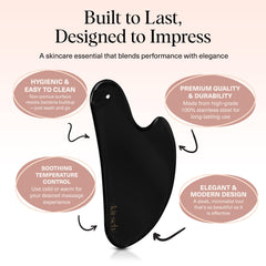 Kitsch gua sha acier, réduction du double menton et tonicité faciale.