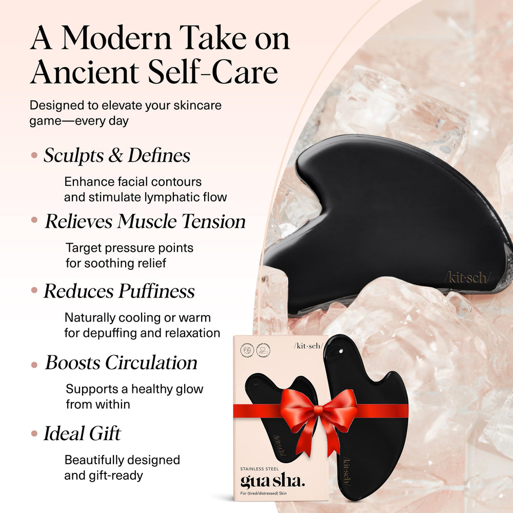 Kitsch gua sha acier pour définition nette de la ligne mâchoire.
