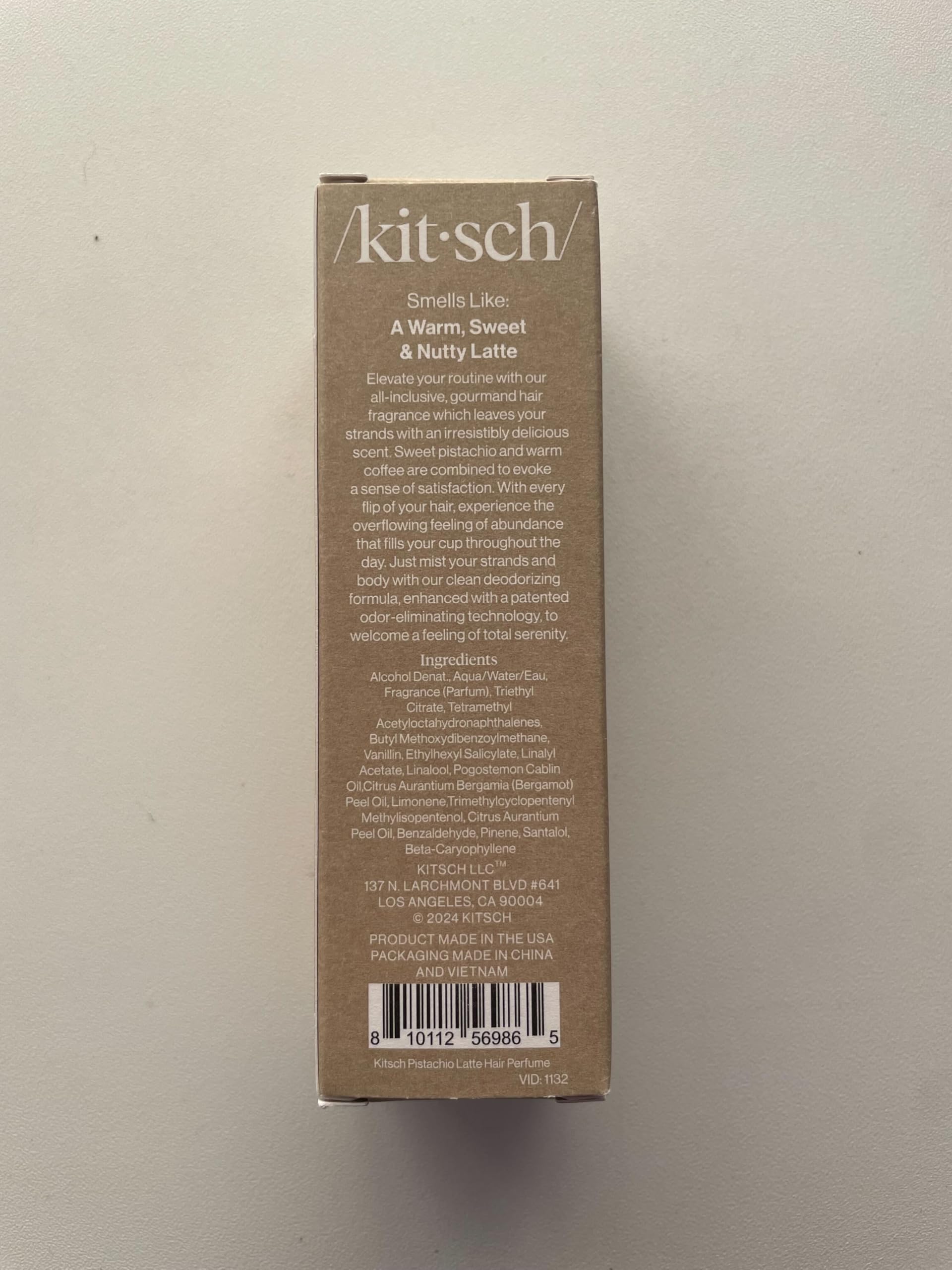 Kitsch Hair Perfume Pistache Latte, flacon de voyage idéal pour le sport et déplacements.