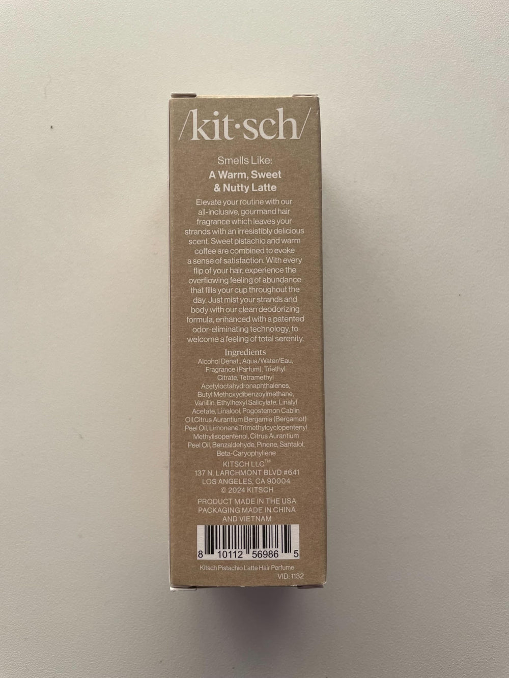 Kitsch Hair Perfume Pistache Latte, flacon de voyage idéal pour le sport et déplacements.