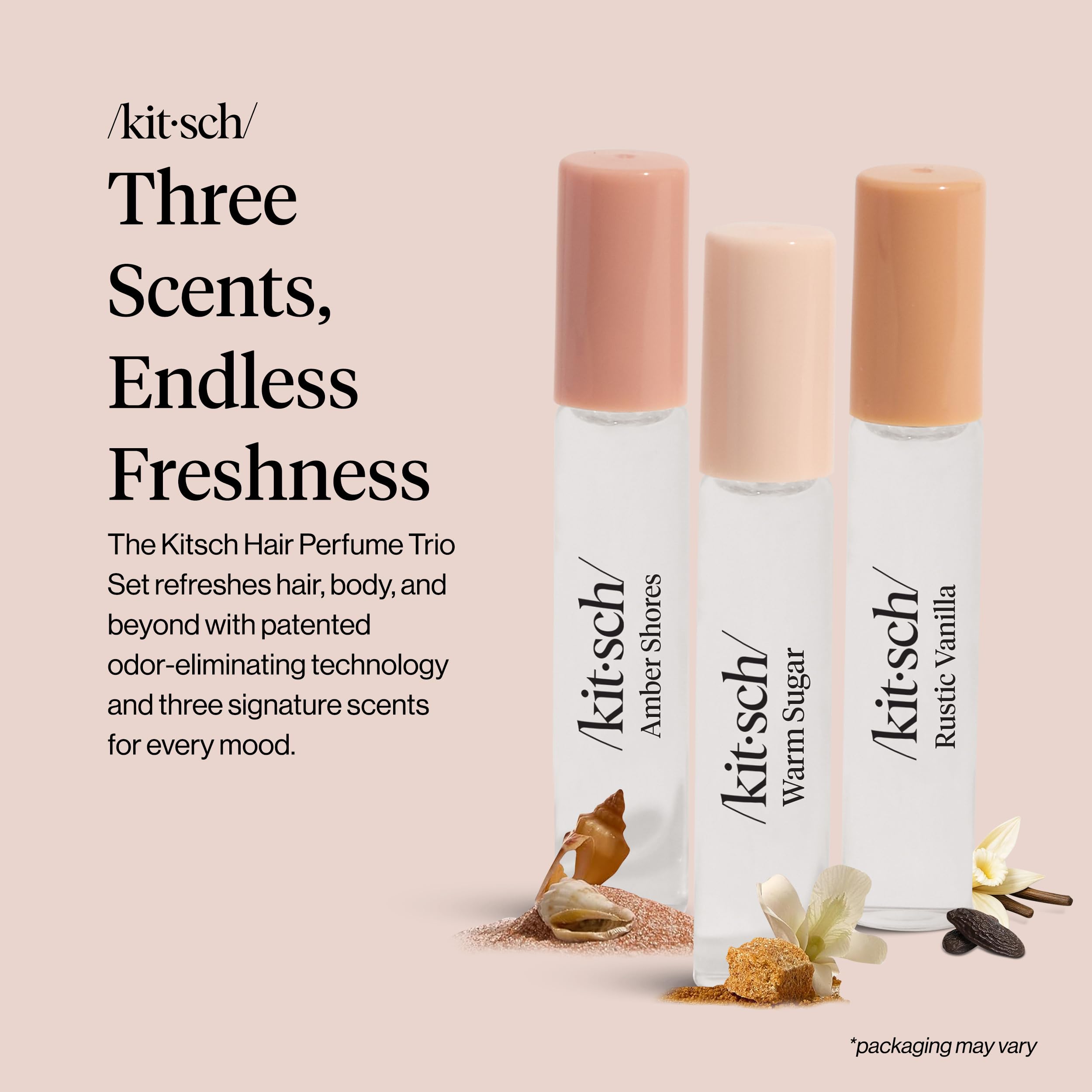Kitsch Hair Perfume Warm Sugar 10ml mini bottle with candy-sweet aroma.