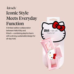 Dents du clip Kitsch Hello Kitty, maintien sûr pour cheveux volumineux.