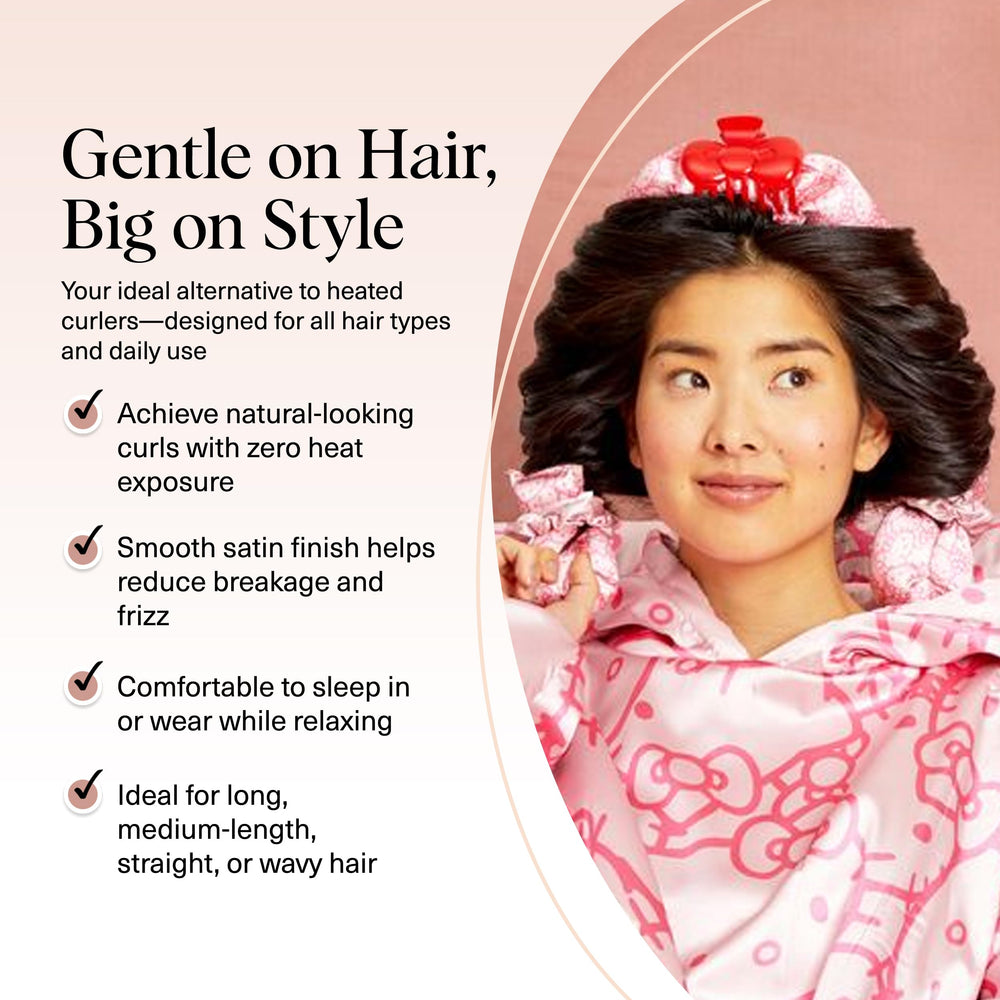 Hello Kitty x Kitsch: headband satin, coiffage sans chaleur pendant la nuit