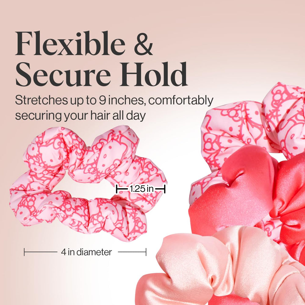 Kitsch Hello Kitty scrunchies en matériaux recyclés pour un style éco-responsable.