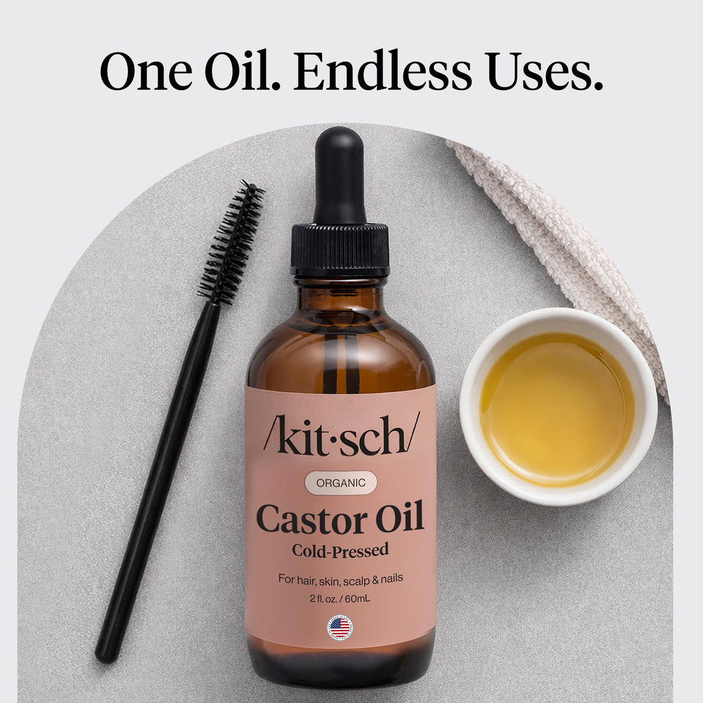 Kitsch huile de ricin biologique — soin cuticules et peau pour une apparence lisse.