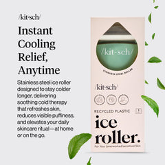 Kitsch Ice Roller yeux inox – décongestion des poches et regard plus lumineux.
