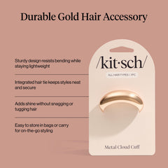 Kitsch jonc-cheveux doré métal, détail élégant et durable.