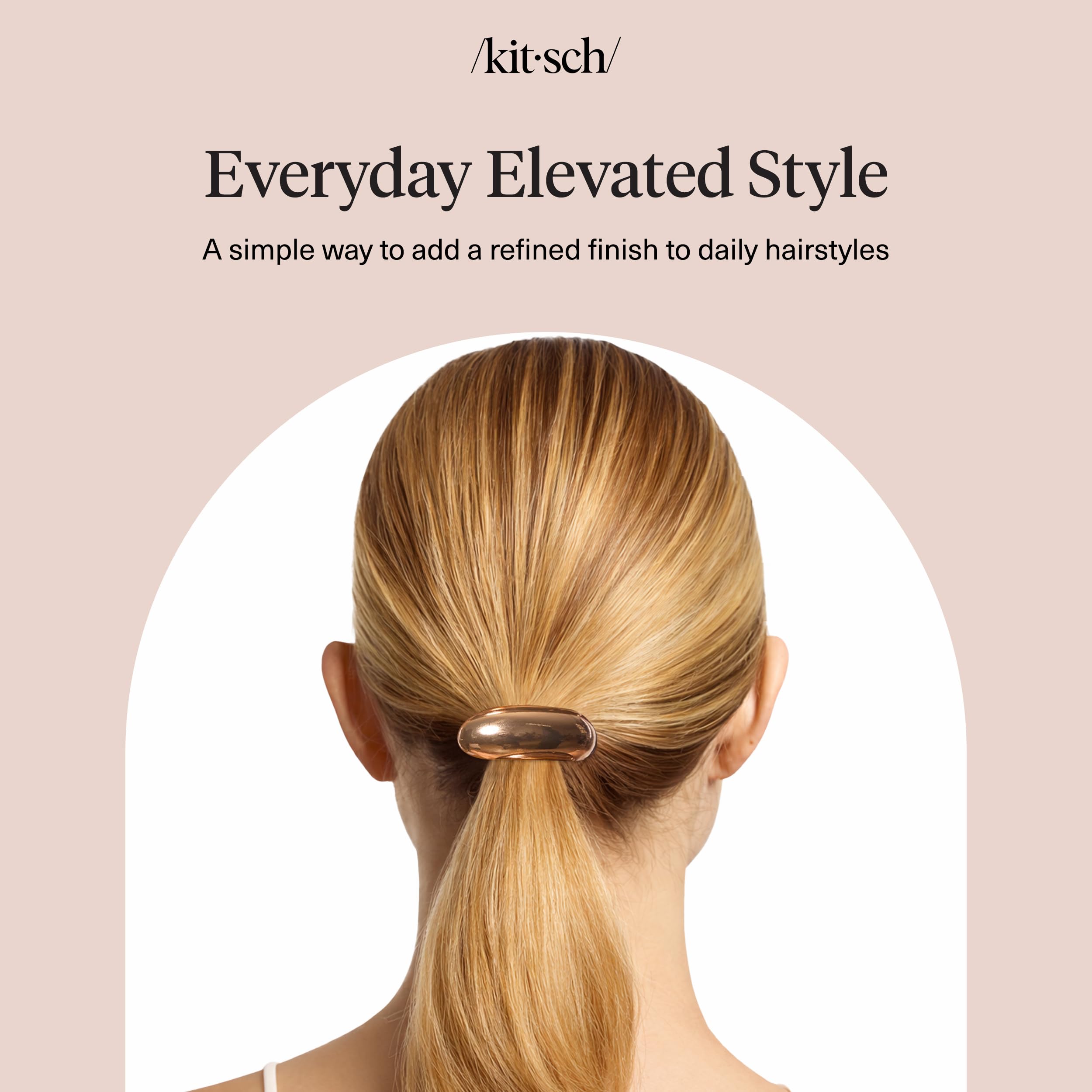 Kitsch jonc-cheveux doré métal, effet lumineux pour le quotidien.