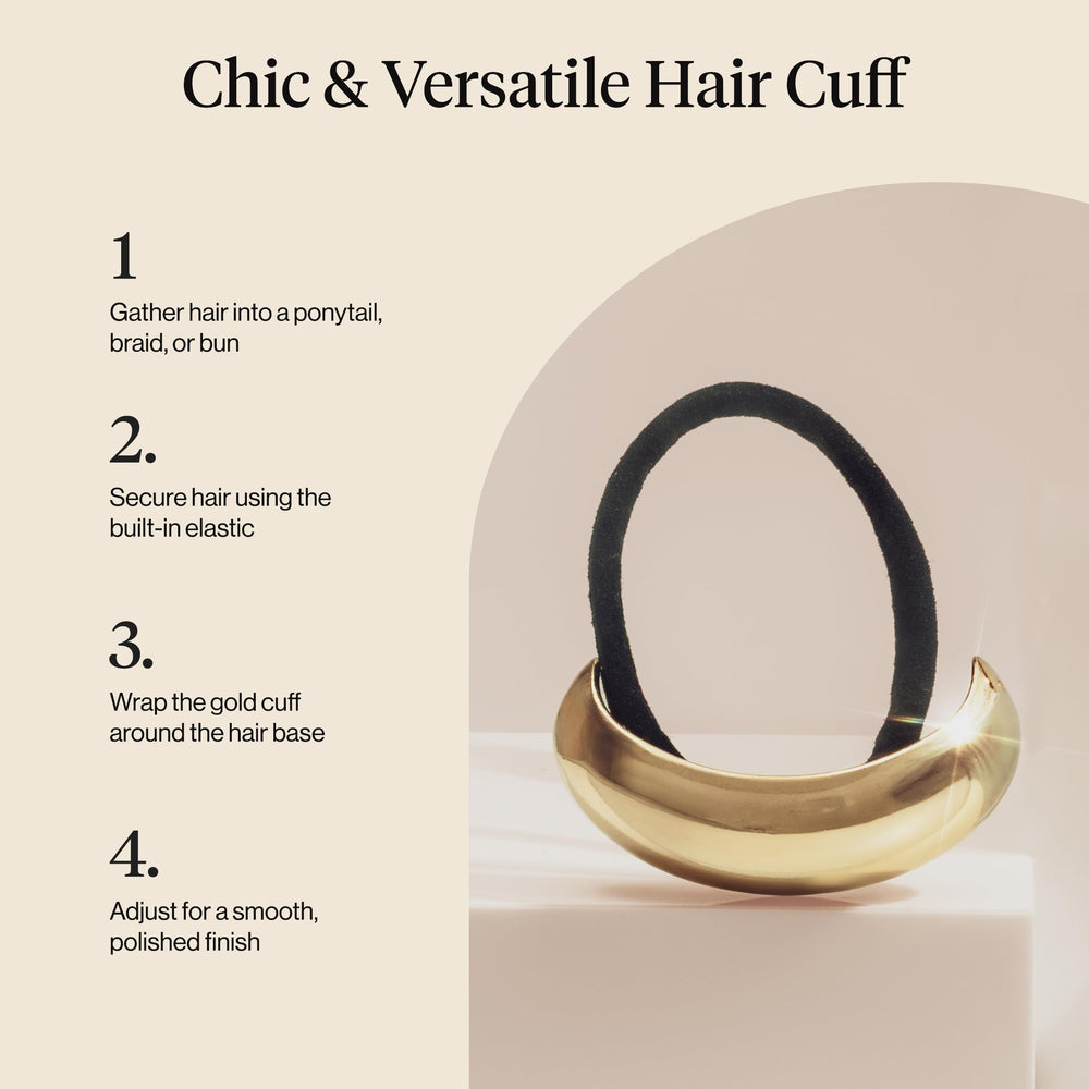 Kitsch jonc-cheveux doré métal, porté quotidiennement.