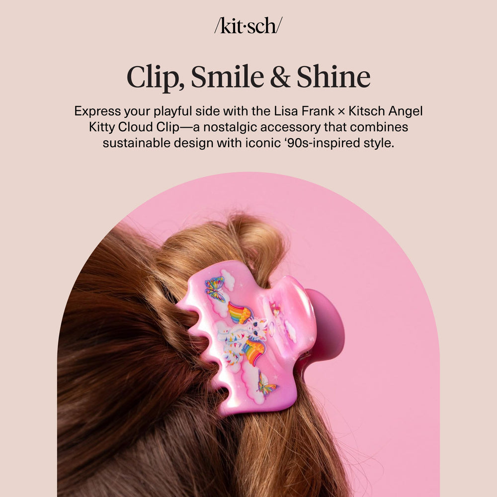 Clip Lisa Frank x Kitsch Angel Kitty, accessoire collectible, parfait pour une collection.