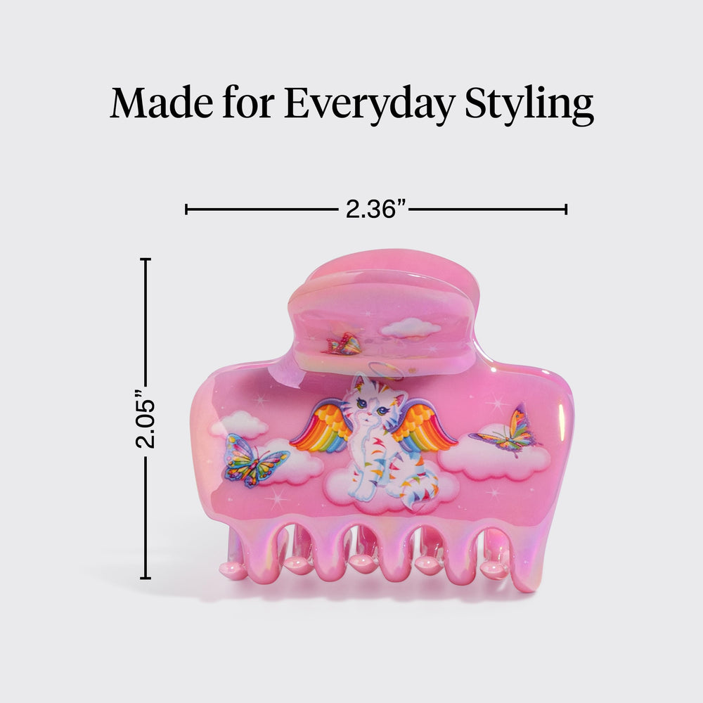 Clip Lisa Frank x Kitsch Angel Kitty, demi-queue facile, maintien sûr sans tiraillement.