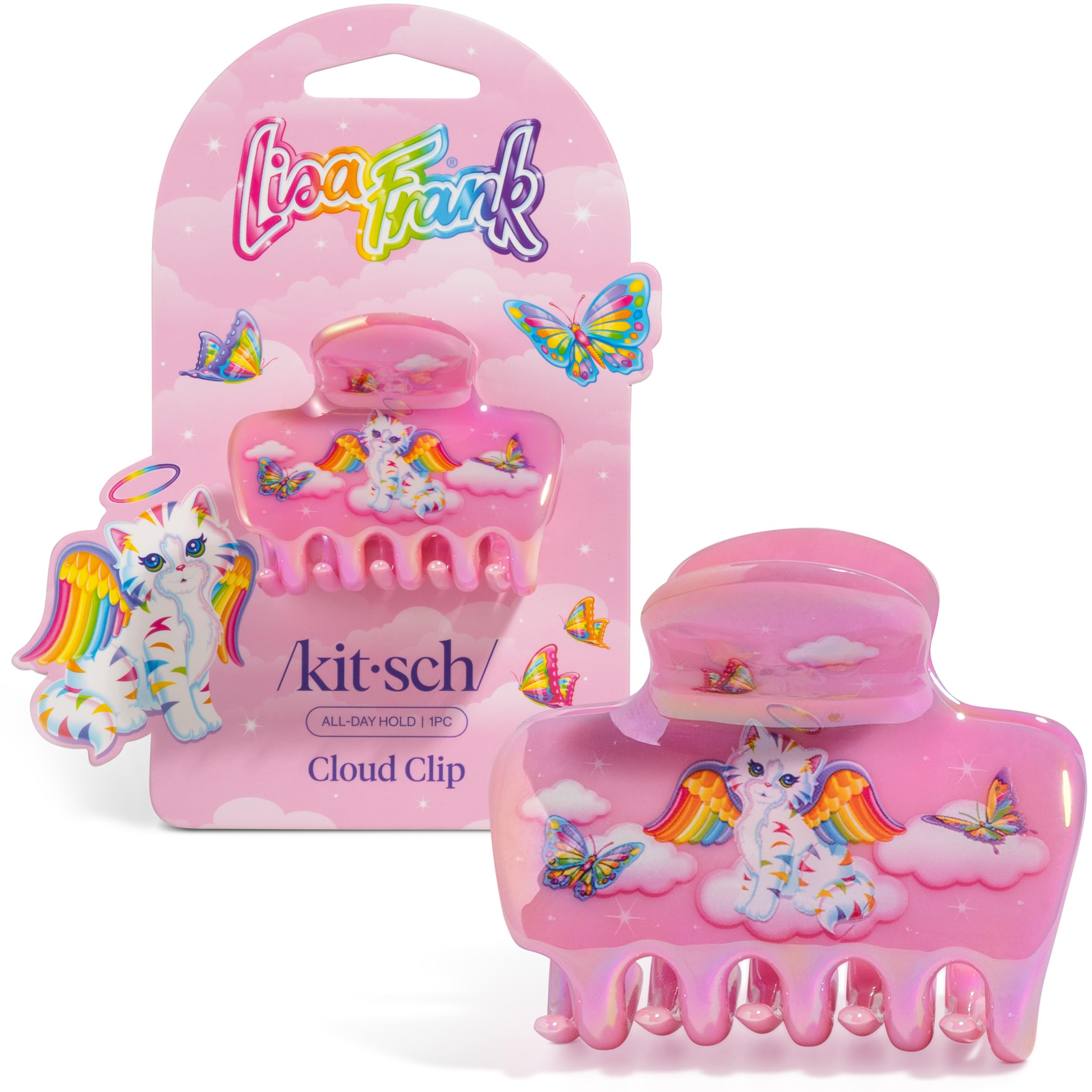 Clip Lisa Frank x Kitsch Angel Kitty, motif nuage, maintien confortable pour demi-queue.