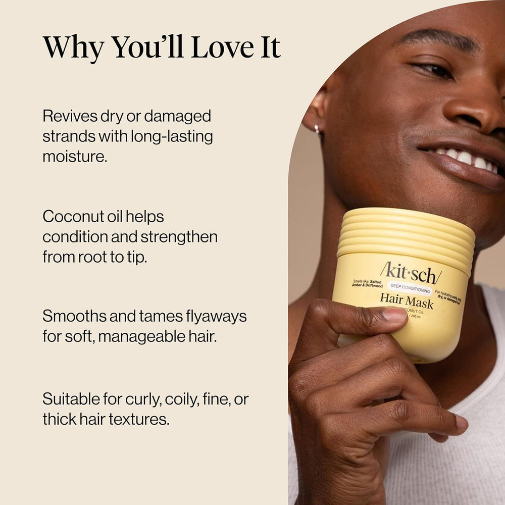 Masque Kitsch adapté à tous types de cheveux – soin profond et nourrissant.