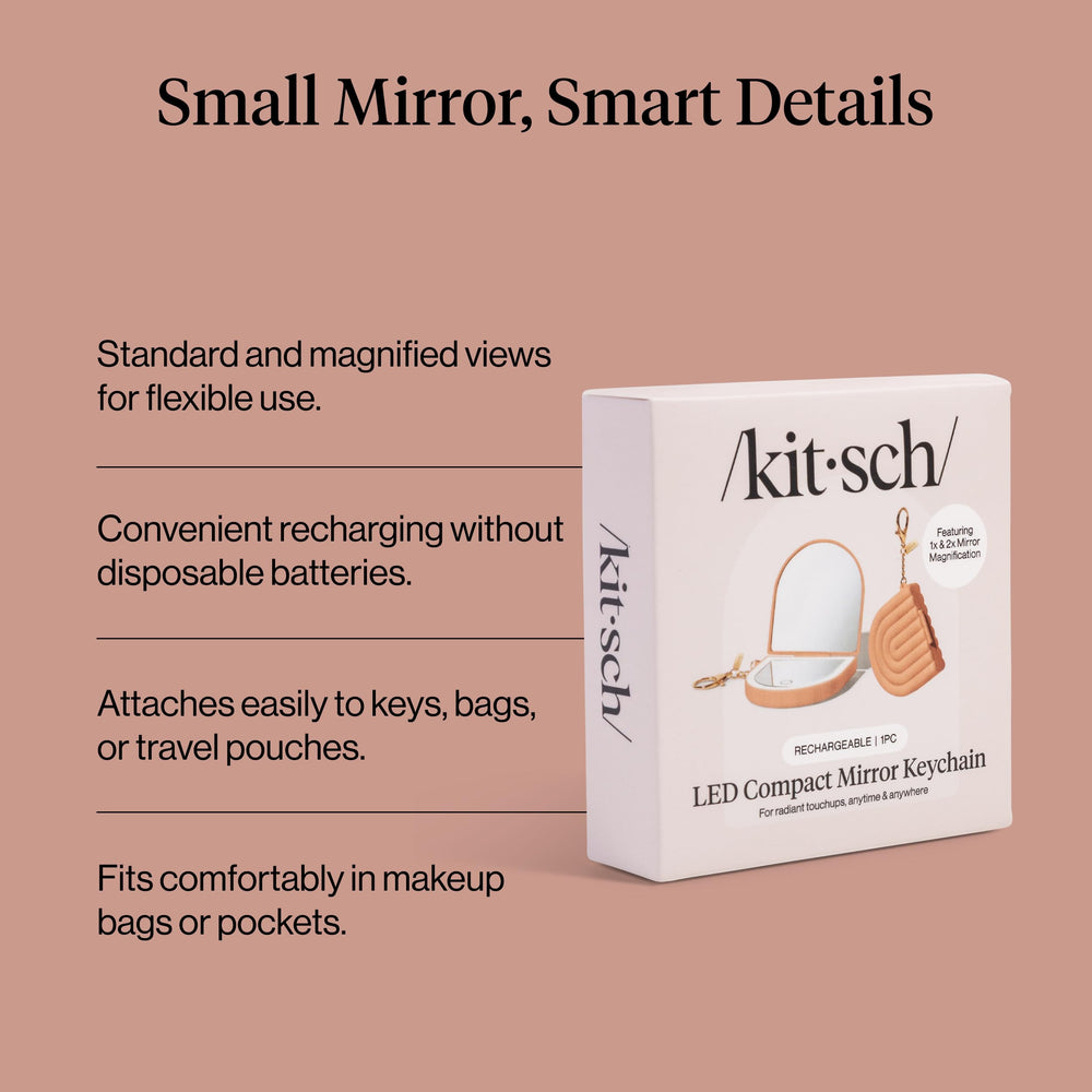 Miroir Kitsch poche lumiere-led integree pour maquillage precis en voyage