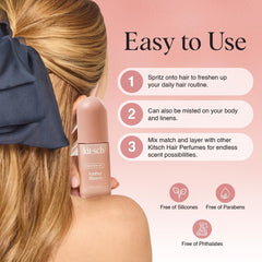 Parfum-cheveux-brume-oreiller Kitsch parfume cheveux et oreillers en douceur.