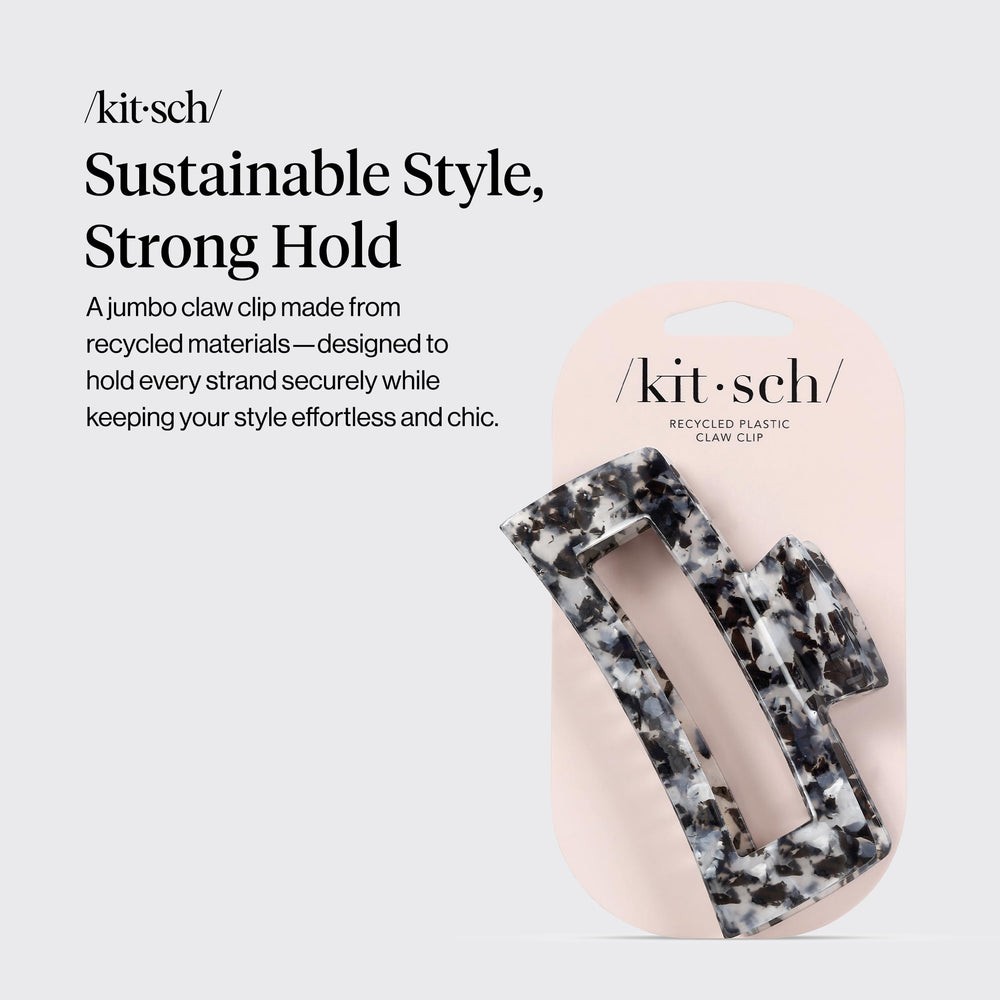 Kitsch pince-cheveux jumbo recyclé noir, solution durable pour cheveux épais et fins.