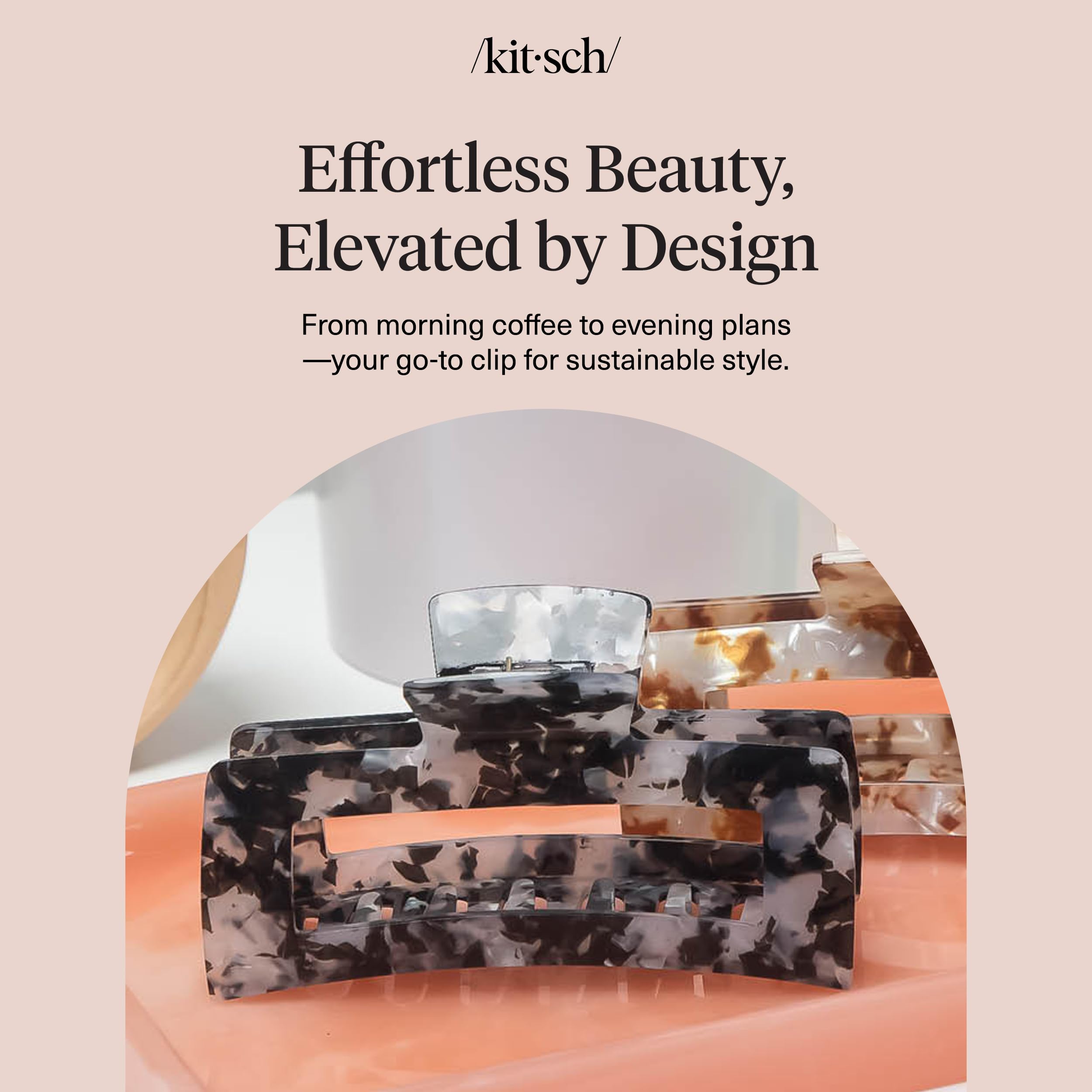 Kitsch pince-cheveux jumbo, accessoire quotidien fiable et éco-responsable.