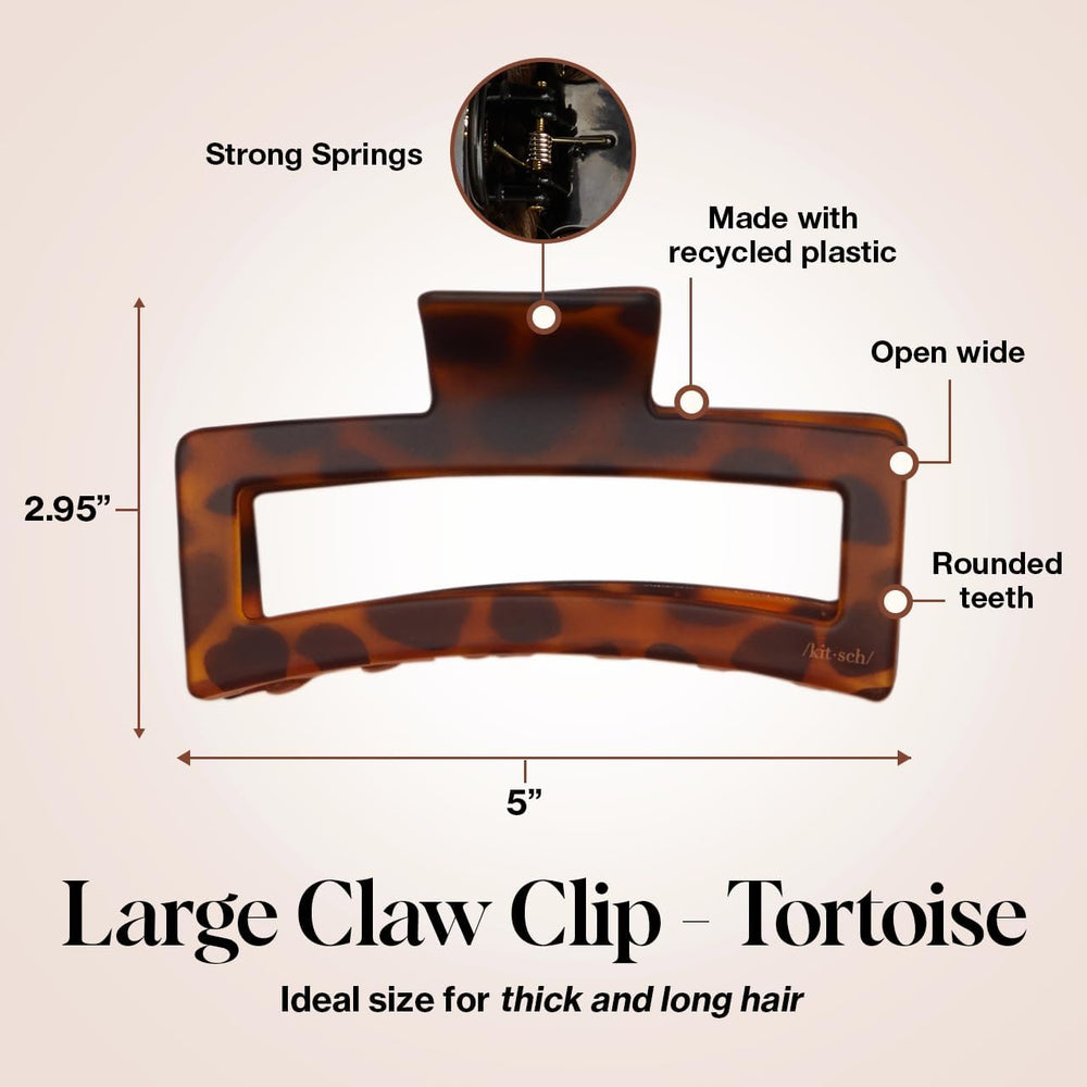 Pinces à cheveux Kitsch grande tortue, pratique pour cheveux volumineux.