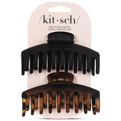Clip Kitsch noir en plastique recyclé, maintien fiable.