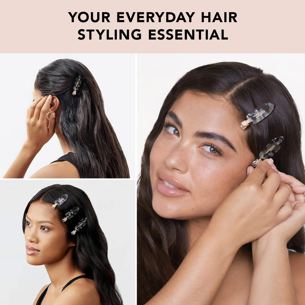 Kitsch pinces cheveux sans pli noir terrazzo - pratique pour le soin du visage.