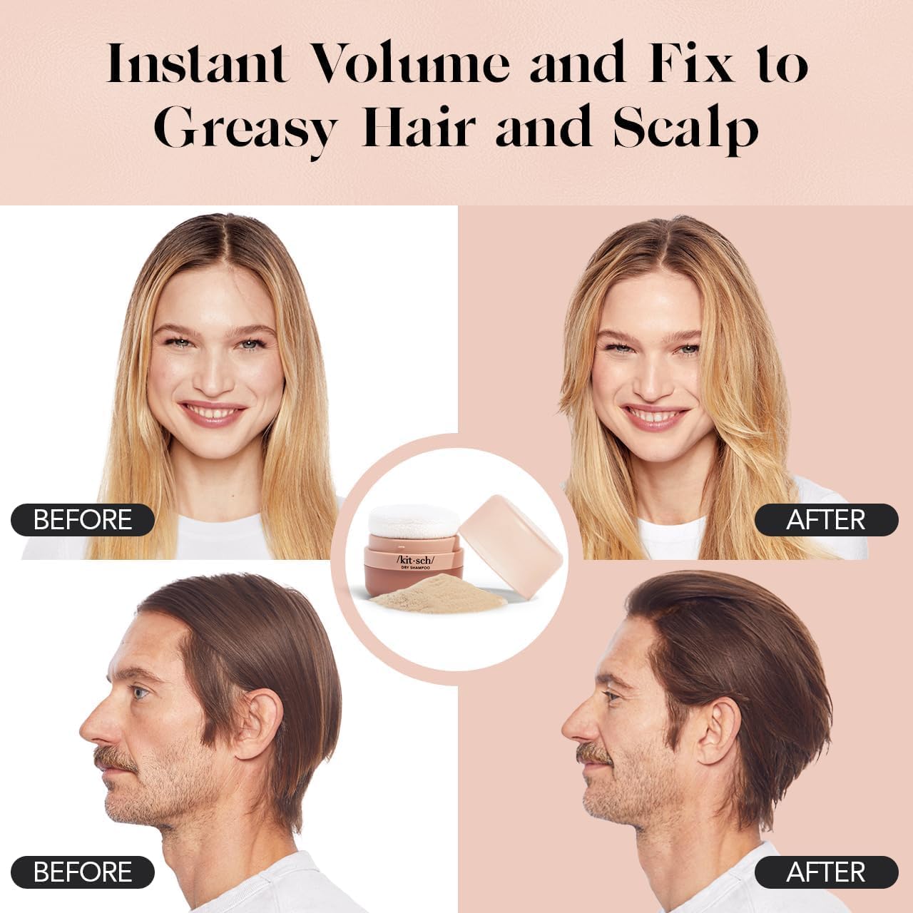 Kitsch Poudre Sèche Cheveux volume immédiat sans effet gras