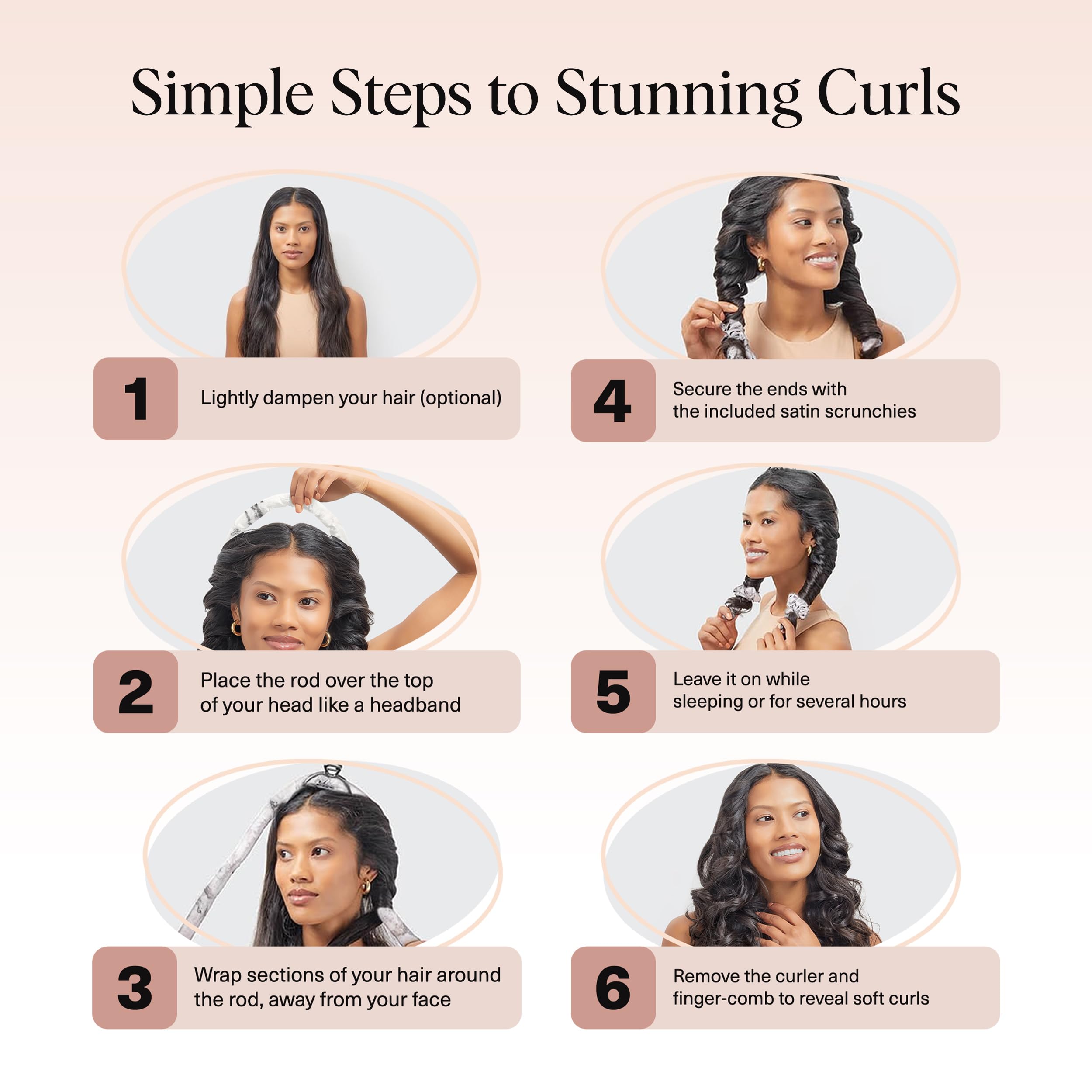 Kitsch résultat cheveux frisés sans chaleur le matin.