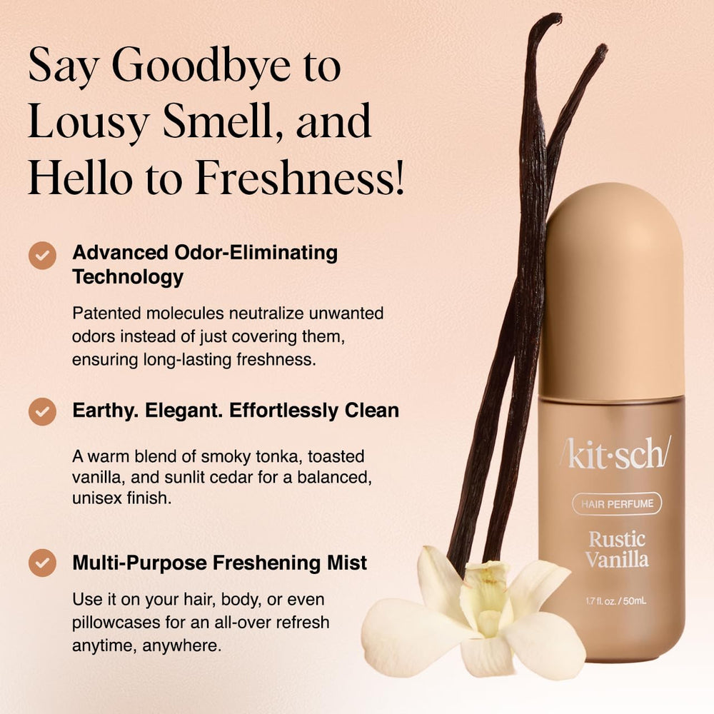Kitsch Rustic Vanilla brume-cheveux rafraîchissante et légère sans alourdir