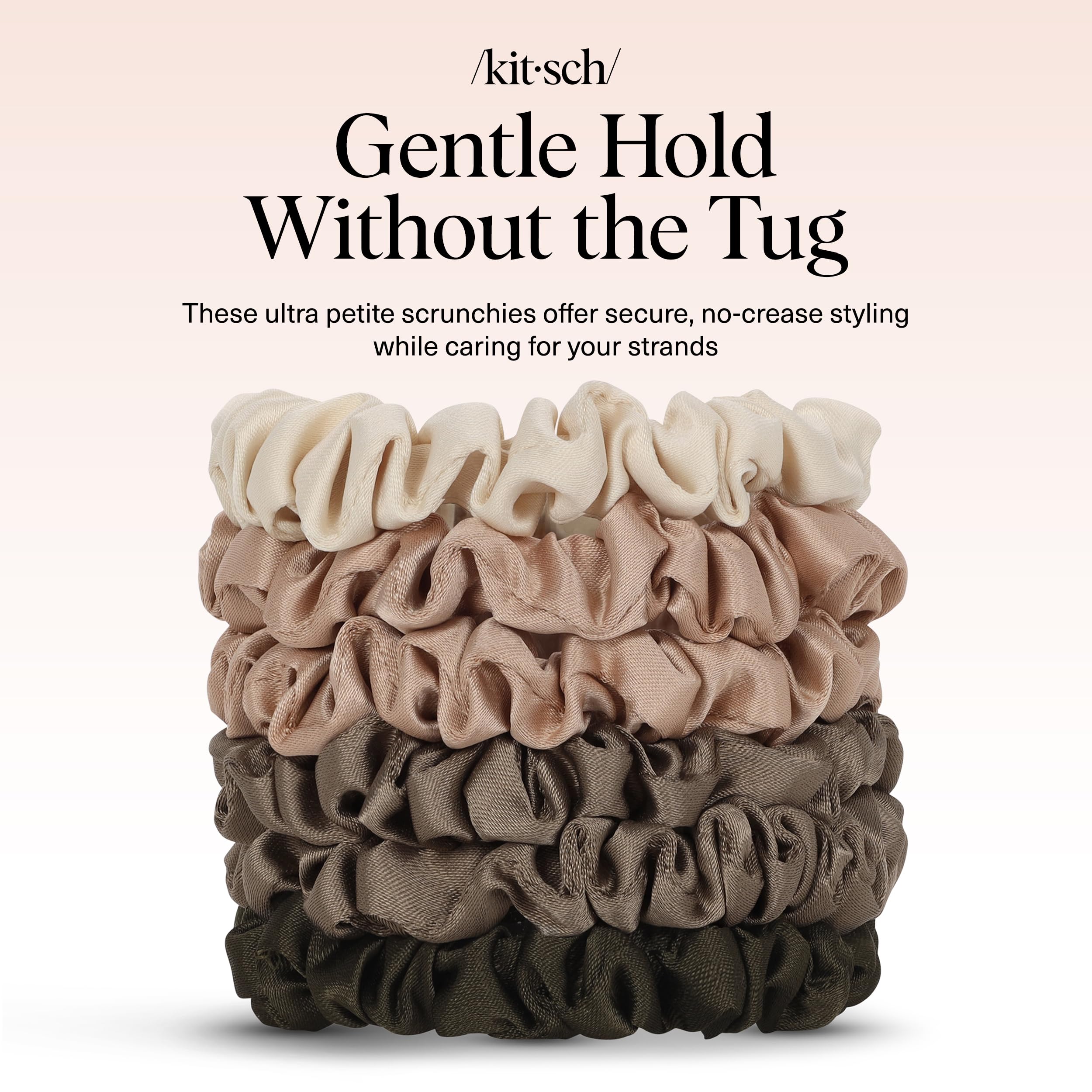Kitsch Éucalyptus, ensemble de scrunchies satin ultra-petits, cadeau idéal pour elle.