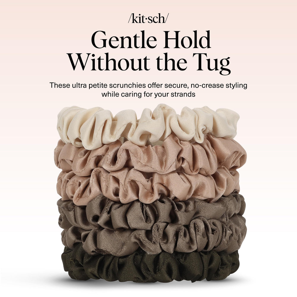 Kitsch Éucalyptus, ensemble de scrunchies satin ultra-petits, cadeau idéal pour elle.