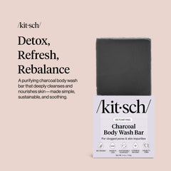 Kitsch Savon Charbon Barre Douche – mousse riche pour une sensation nettoyante enveloppante.