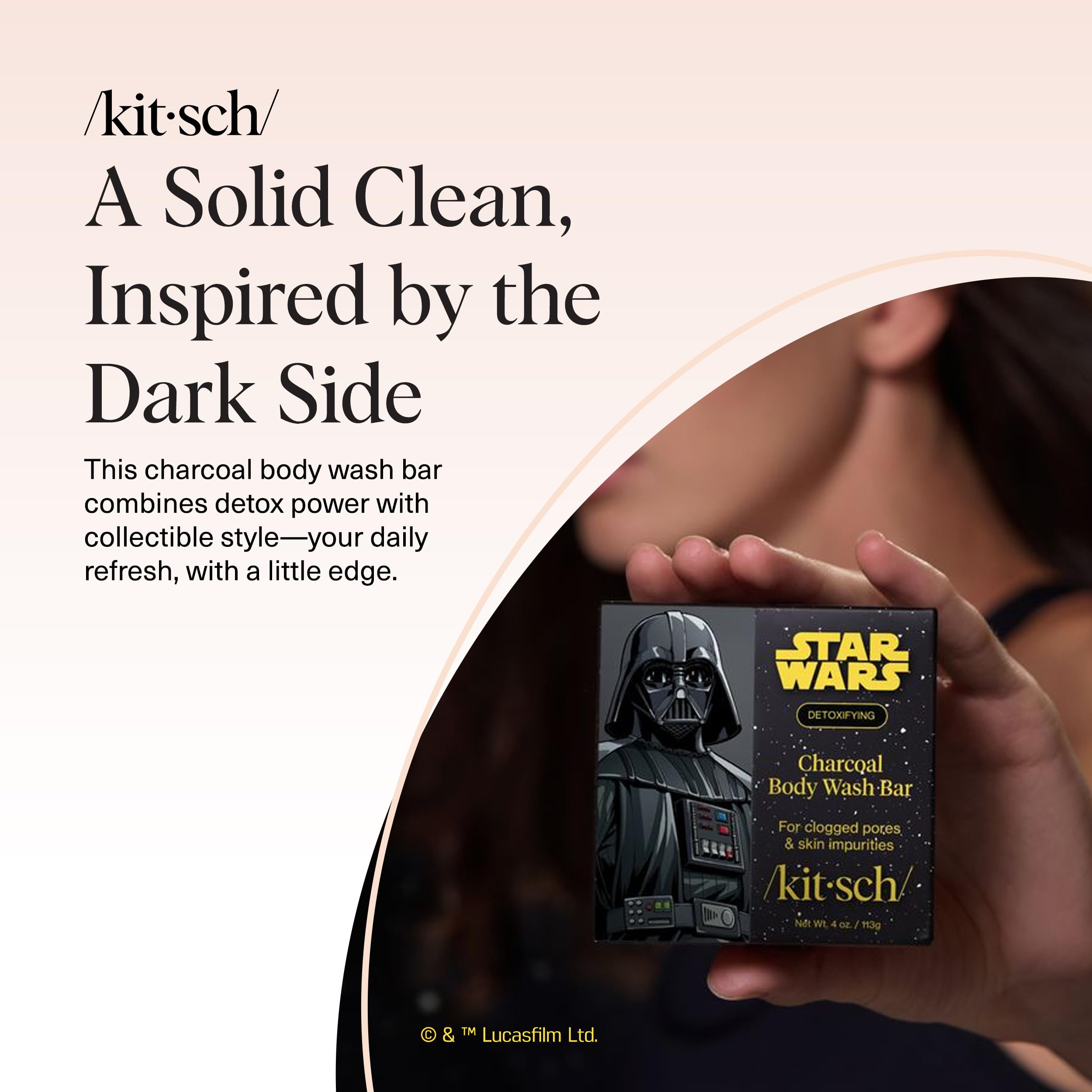 Kitsch Darth édition limitée, design emblématique du savon au charbon.