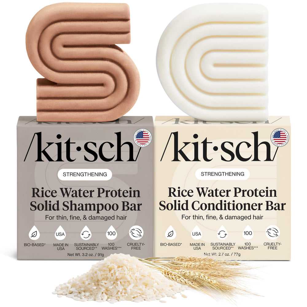 Kitsch savon-cheveux-solide en main, soin sans emballage pratique.