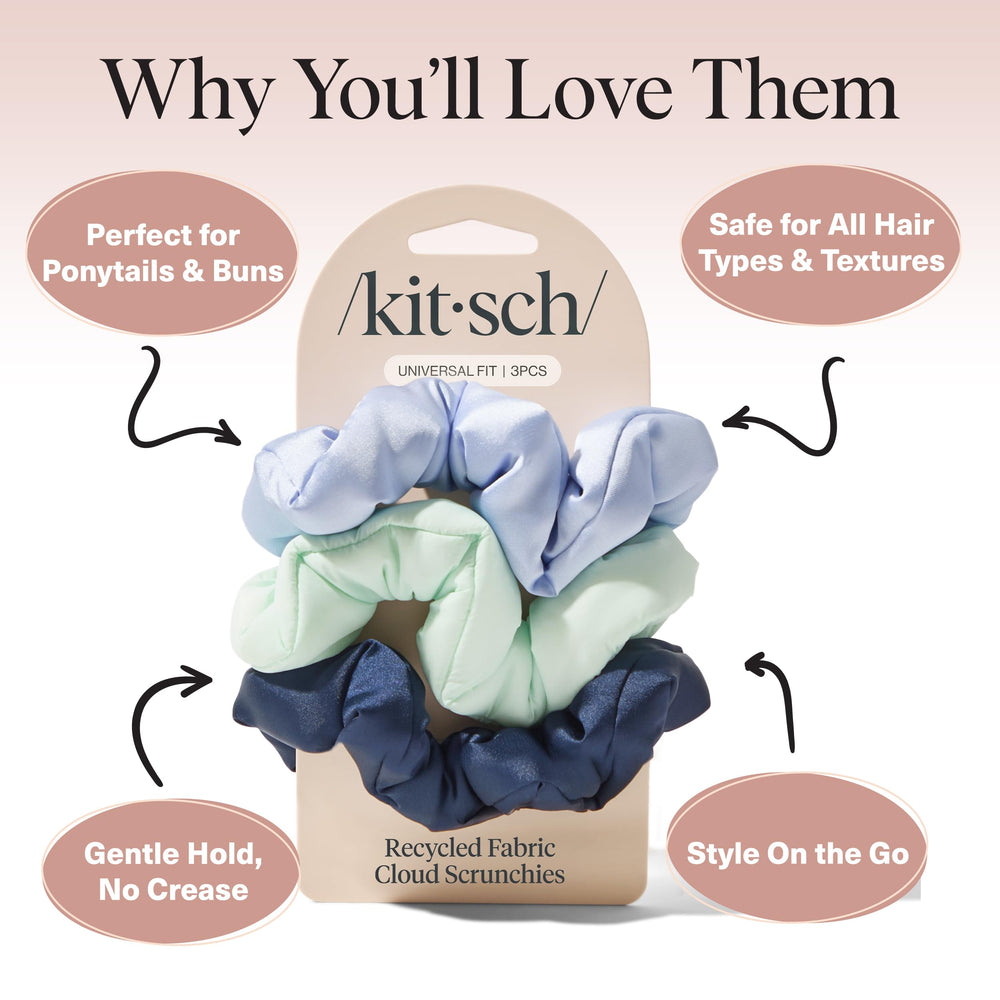 Kitsch Scrunchies pour queue de cheval haute stabilité sans tiraillement