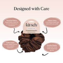 Kitsch scrunchies satin recyclé pour queue de cheval, maintien fiable sans glissement.
