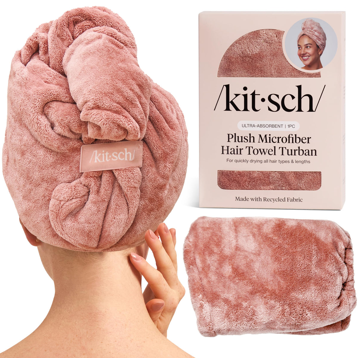 Kitsch serviette cheveux microfibre absorption élevée pour un séchage rapide
