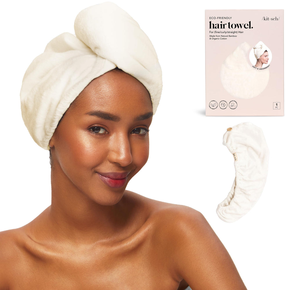 Kitsch serviette cheveux microfibre absorption rapide pour gagner du temps
