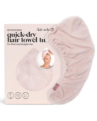 Kitsch serviette microfibre cheveux avec fermeture bouton pour maintien