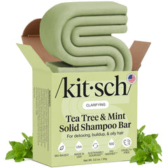 Kitsch Shampoing-bar Tea Tree Mint clarifiant pour cuir chevelu et longueurs, hygiène accrue
