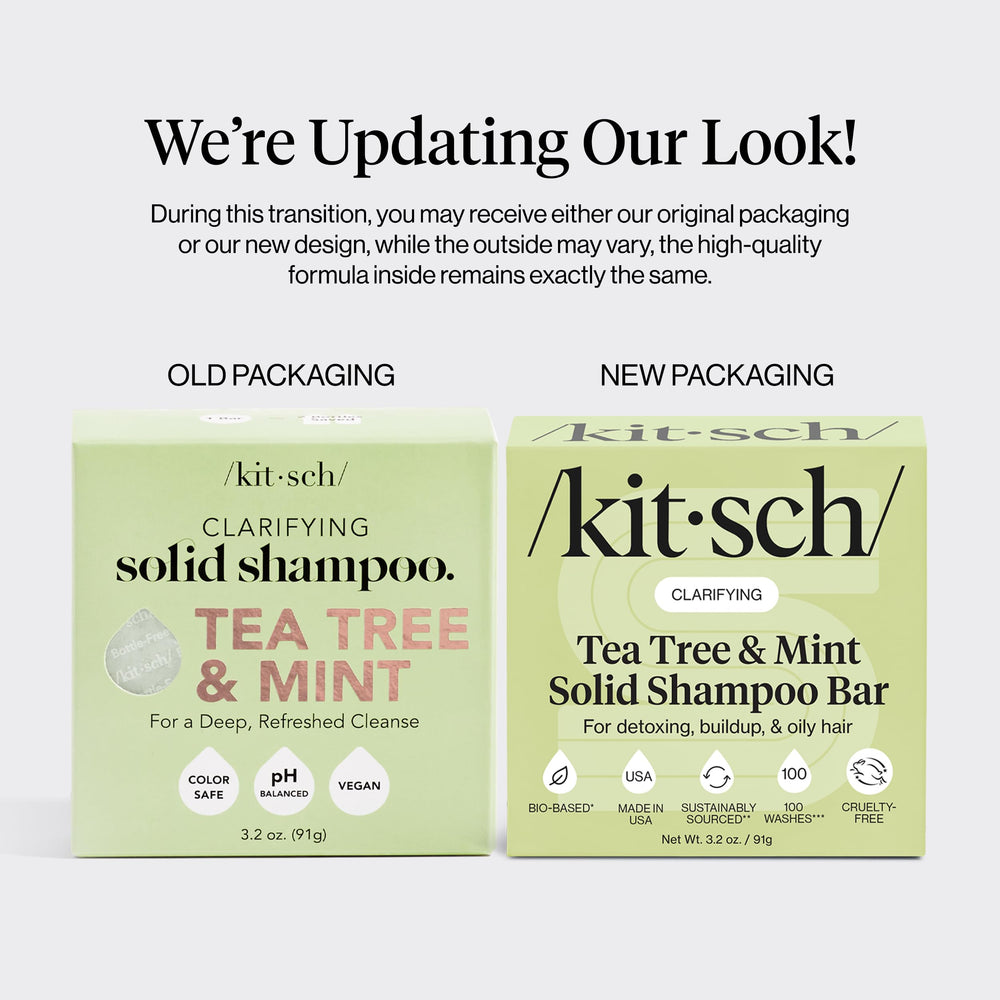 Kitsch Shampoing-bar Tea Tree Mint réduit l’excès de sébum pour une sensation de fraîcheur