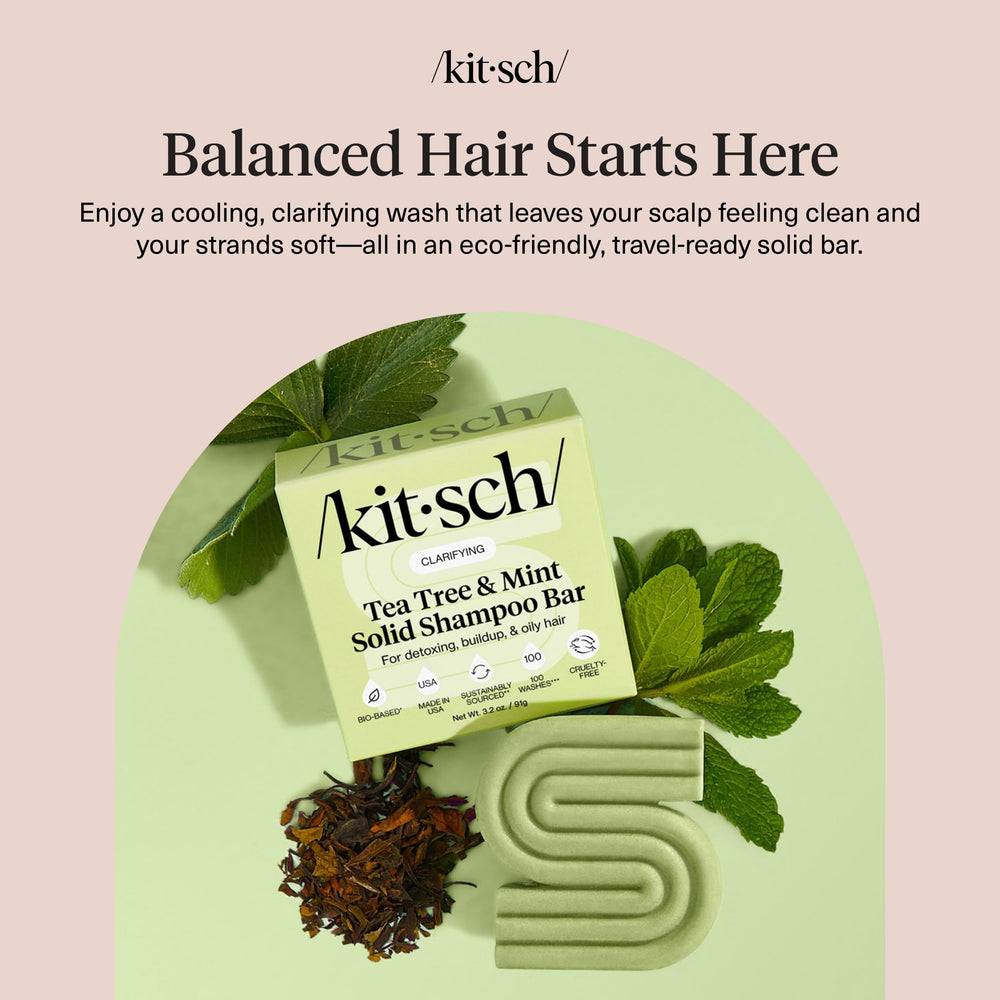 Kitsch Shampoing-bar Tea Tree Mint format compact et pratique