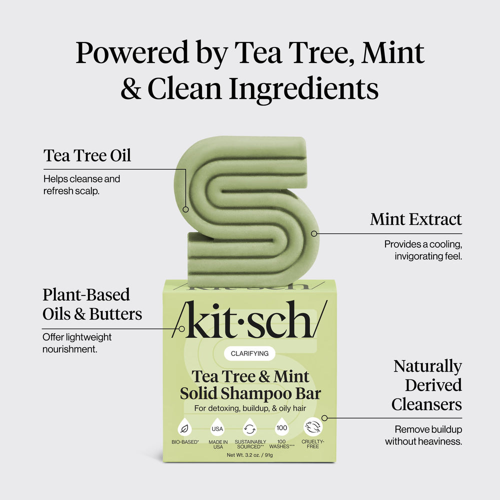 Kitsch Shampoing-bar Tea Tree Mint nettoyage en profondeur sans sulfates