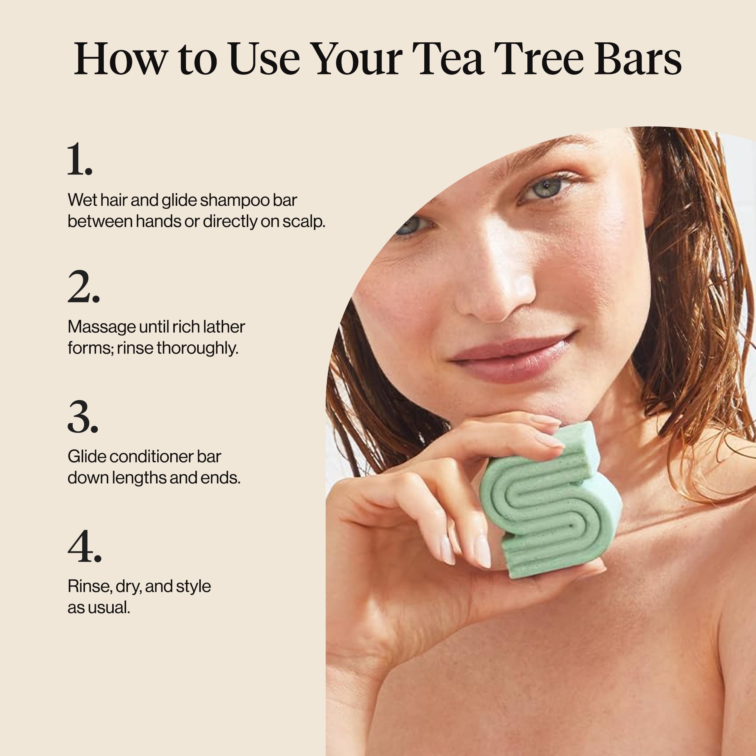Kitsch Shampoing-bar Tea Tree Mint usage quotidien, soin du cuir chevelu