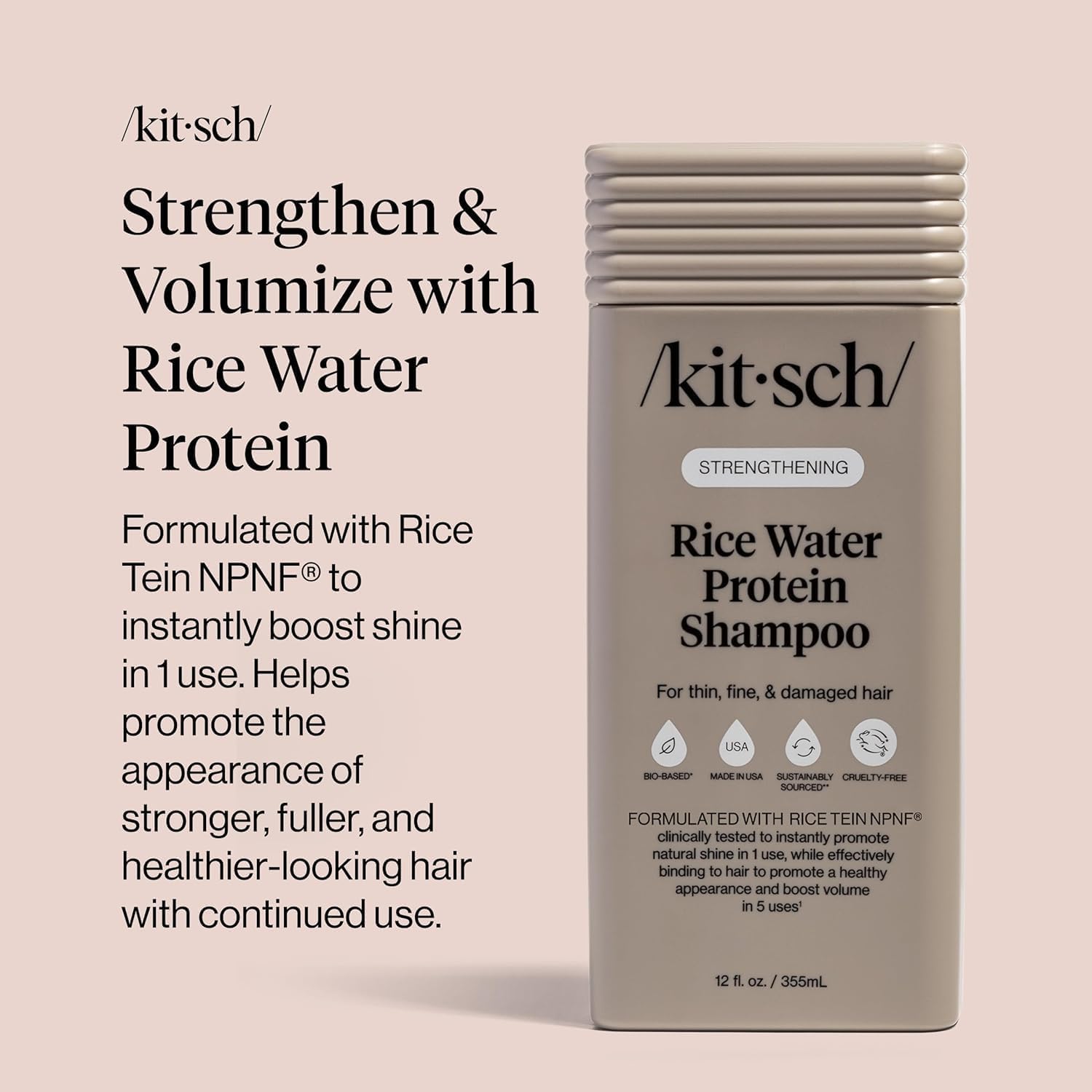 Kitsch Shampoing Riz Protéines – sans parabènes et silicones.