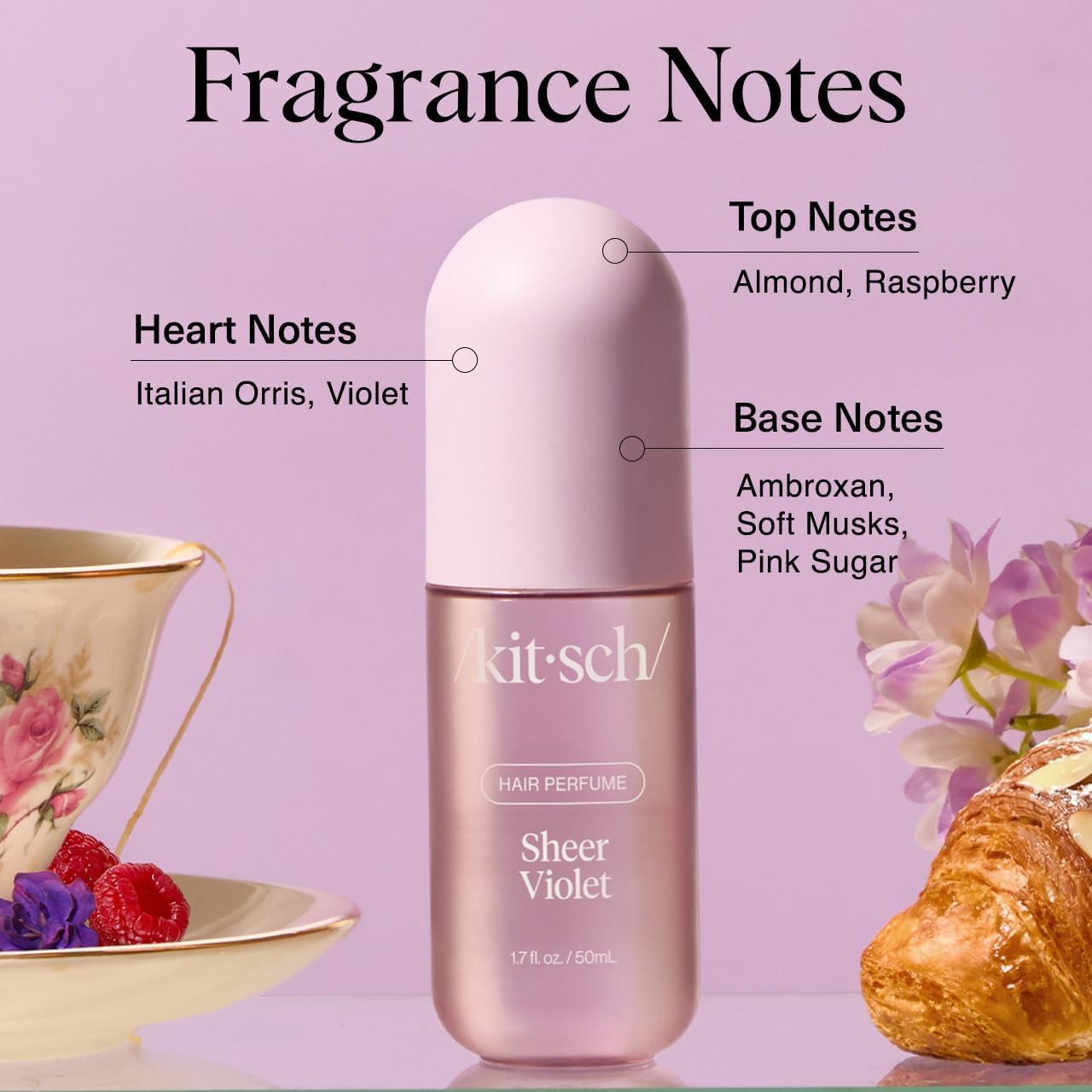 Kitsch Sheer Violet – Usage quotidien pour rafraîchir cheveux et corps.