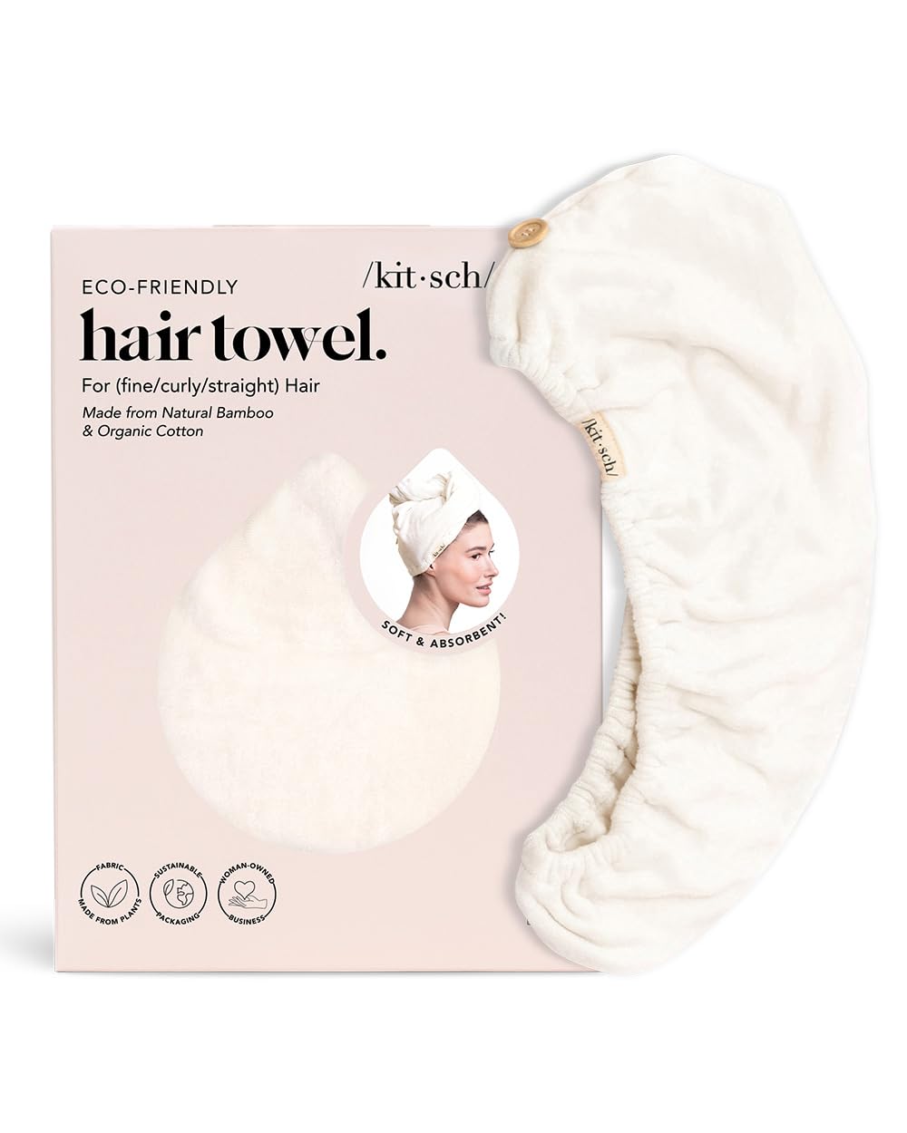 Kitsch turban cheveux anti-frizz et séchage rapide